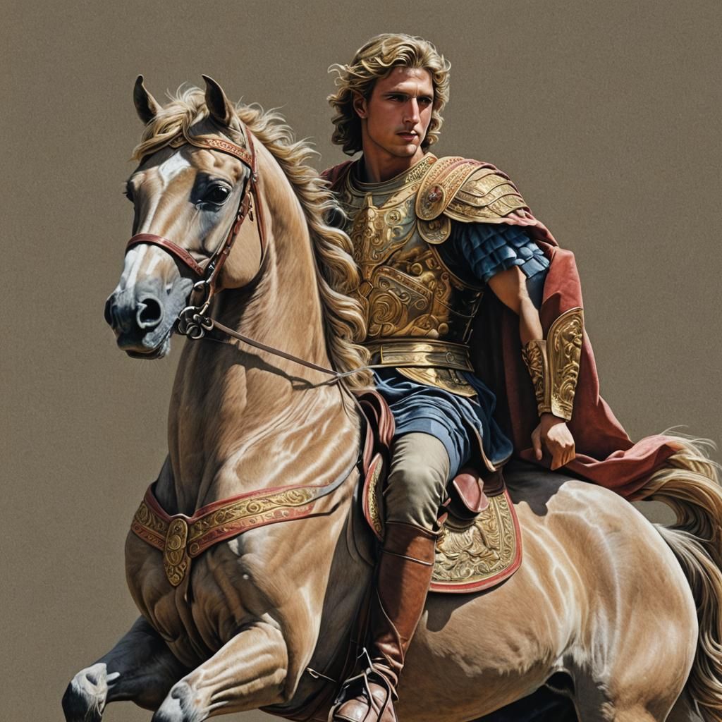 Alexander the Great in Colored Pencil Drawing