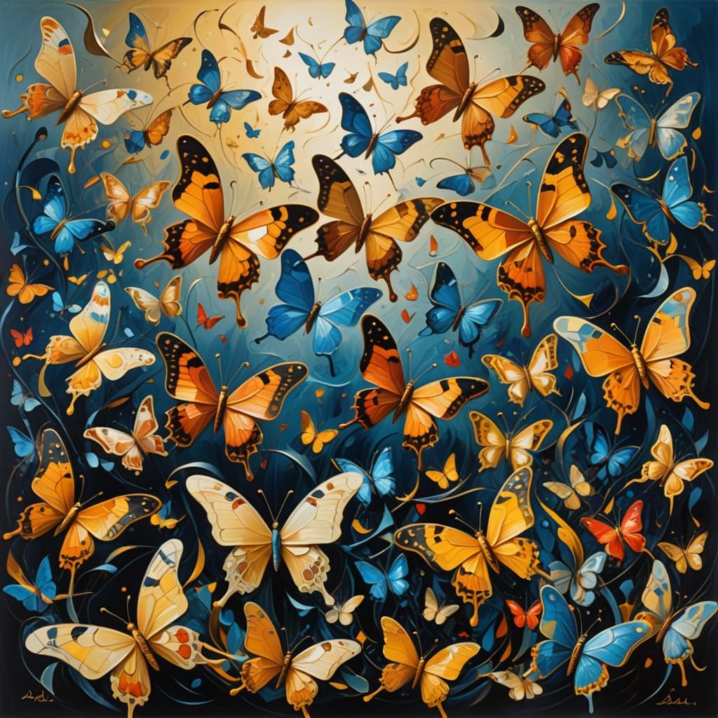 Surreal Butterflies Escape Pencil Shavings Over Battlefield