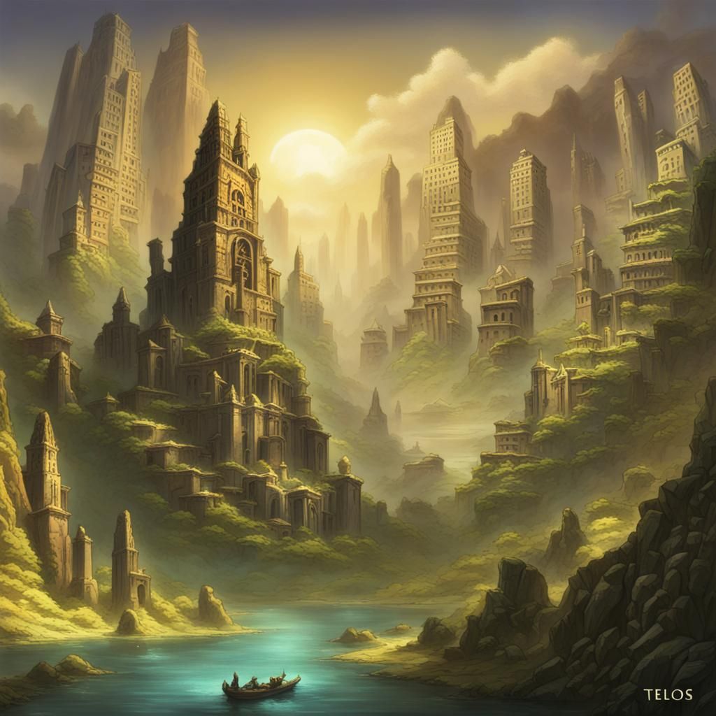 AI Concept Art of the Lost City of Telos