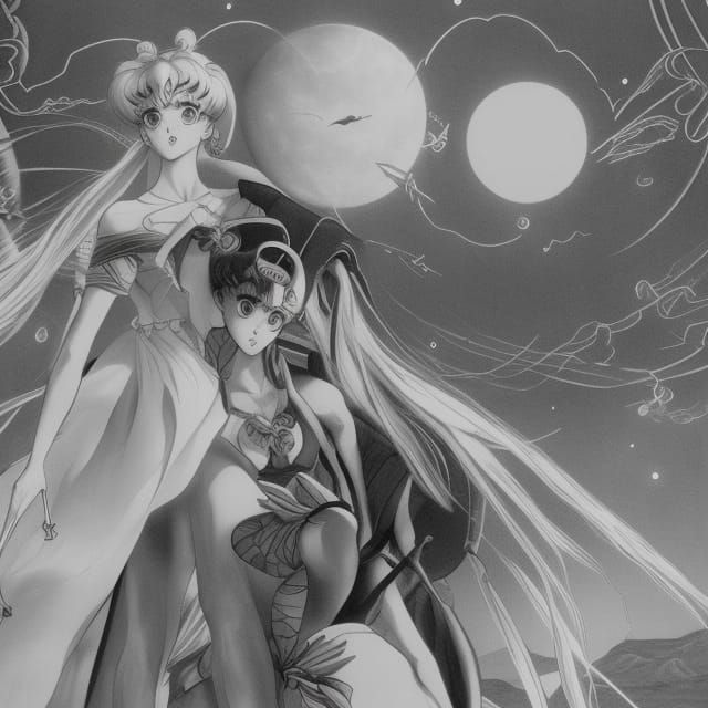 Sailor Moon Charcoal Drawing: Epic Cinematic Style