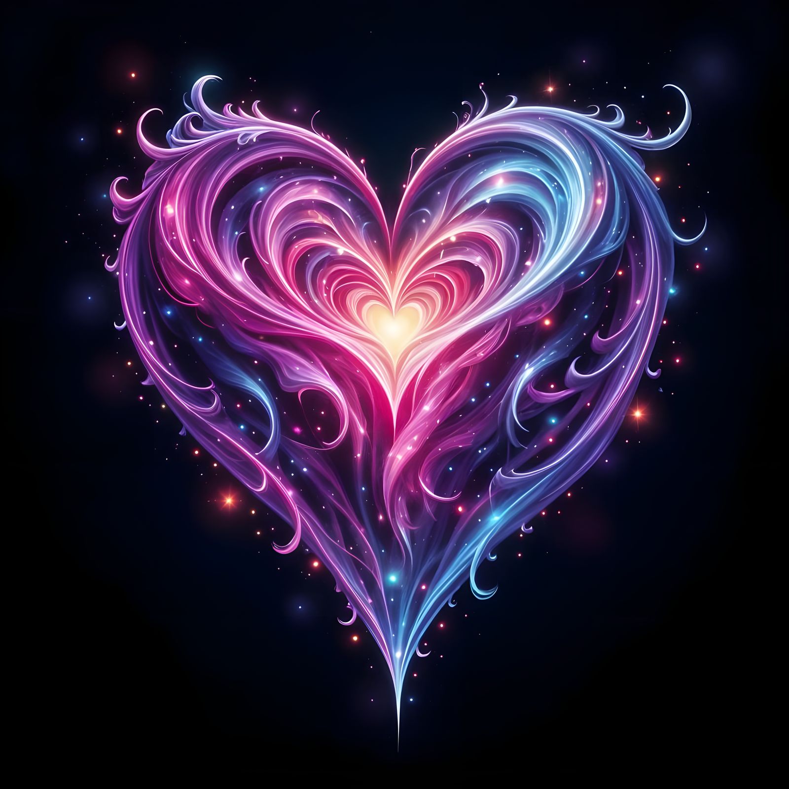 Cosmic Heart Explosion in Vibrant Pop Art Style