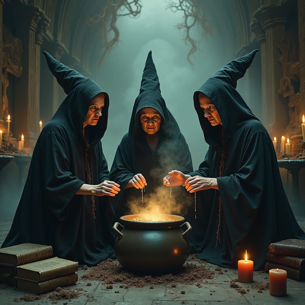 Witches' Coven in Haunted Mansion, Gothic Fairy Tale