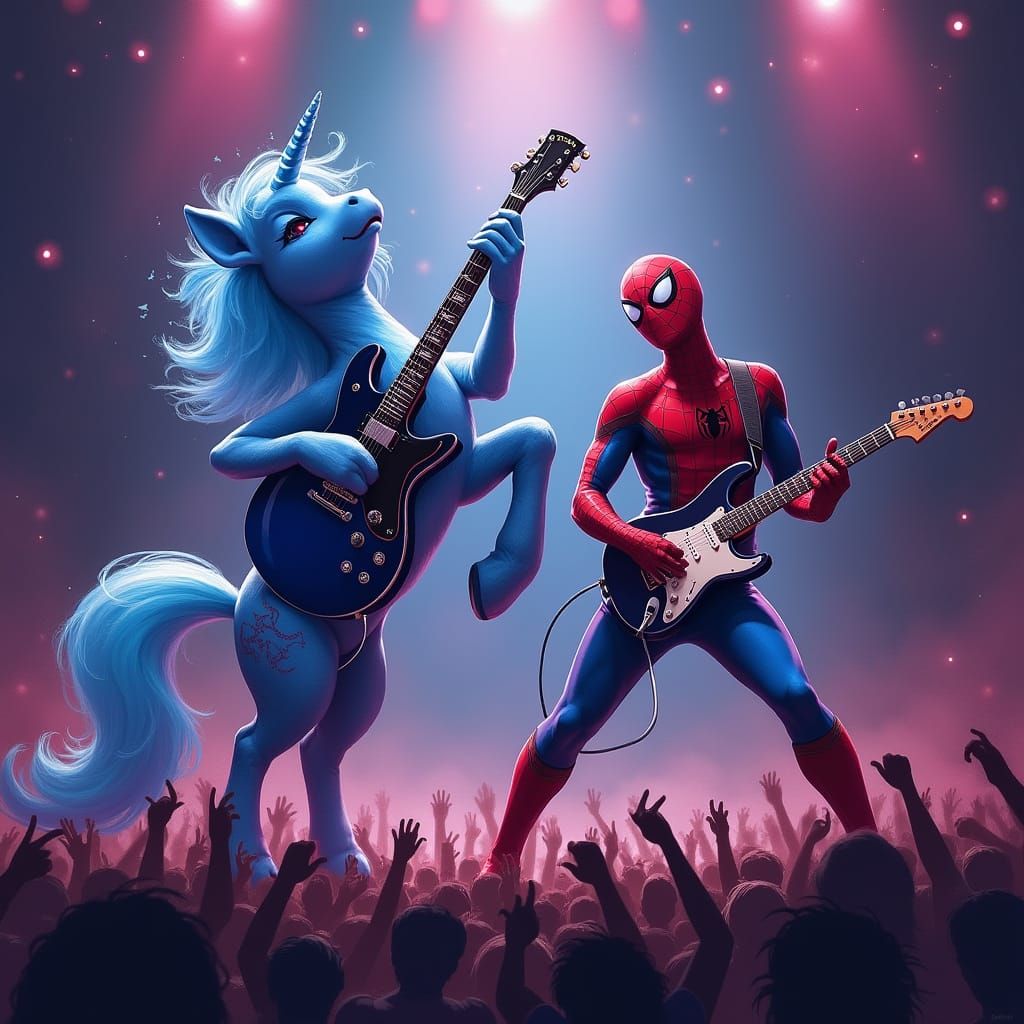 Majestic Princess Luna Shreds Guitar in Epic Rock Concert