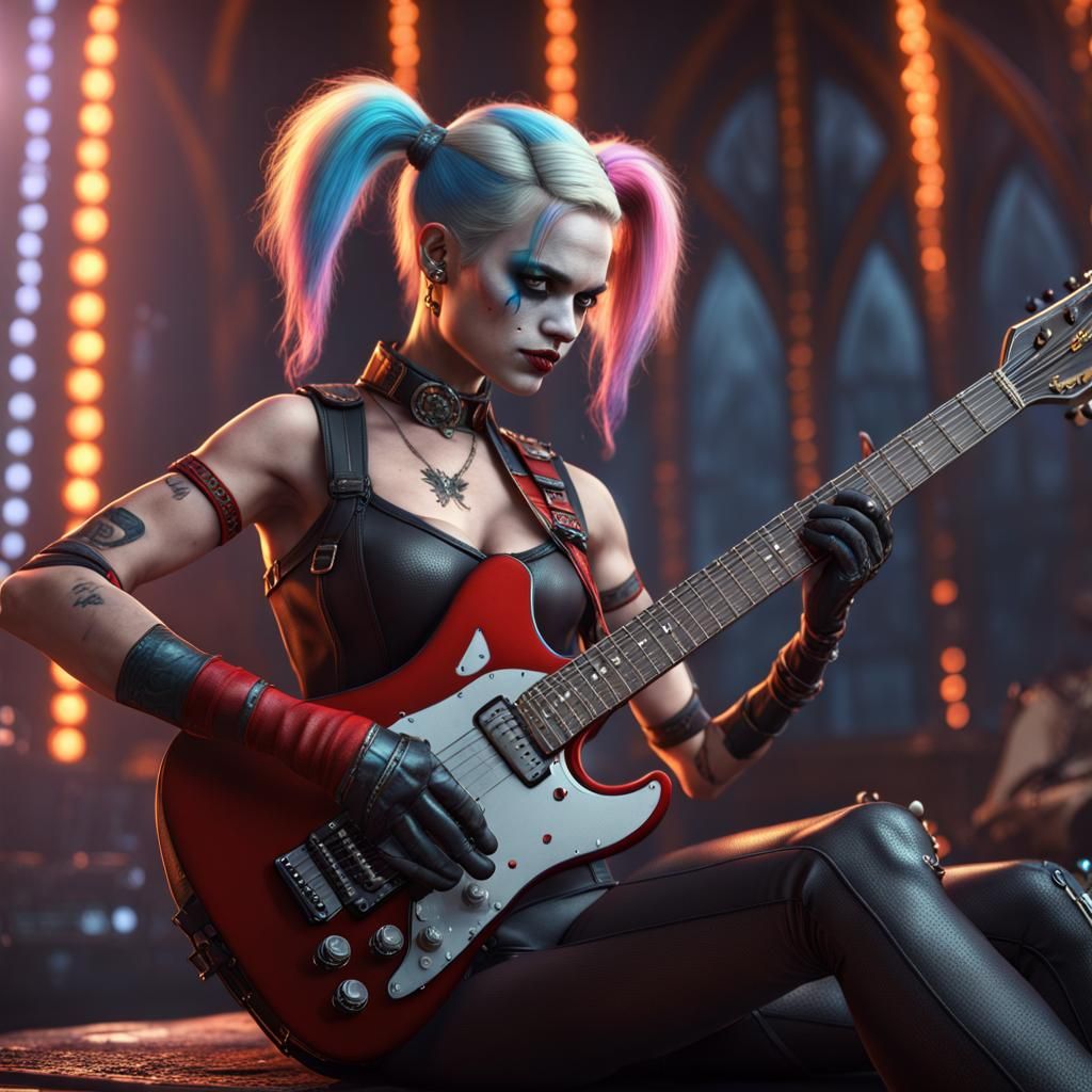 Harley Quinn Heavy Metal Art in Deep Color