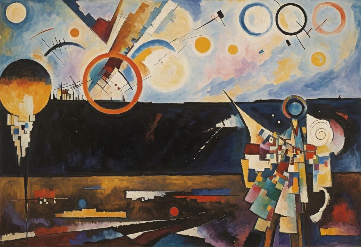 Abstract Cityscape in Kandinsky Style