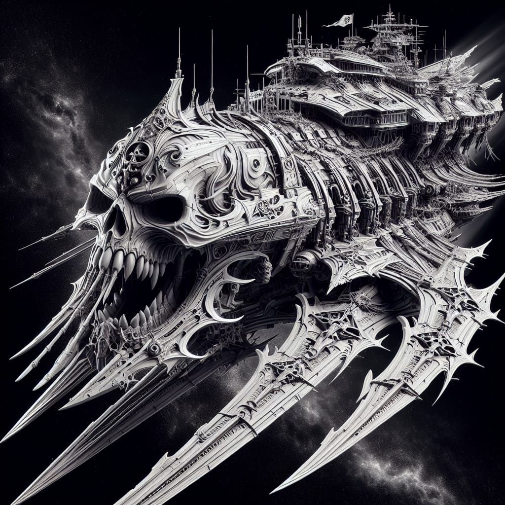 Majestic Galactic Battle Cruiser with Skull-Helm