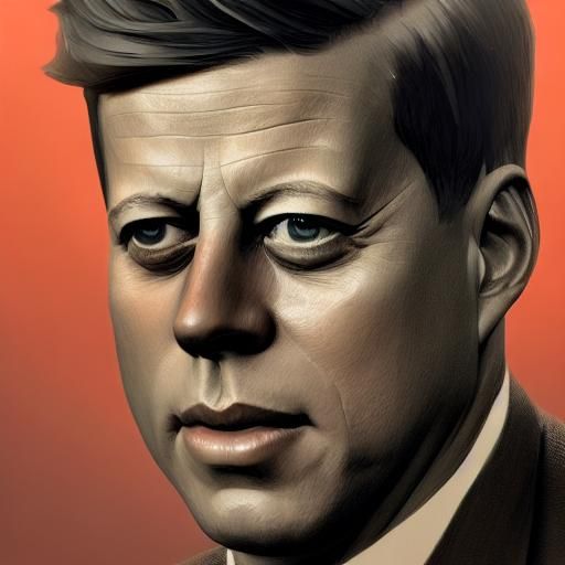 Detailed Portrait of John F Kennedy in Digital Art Style