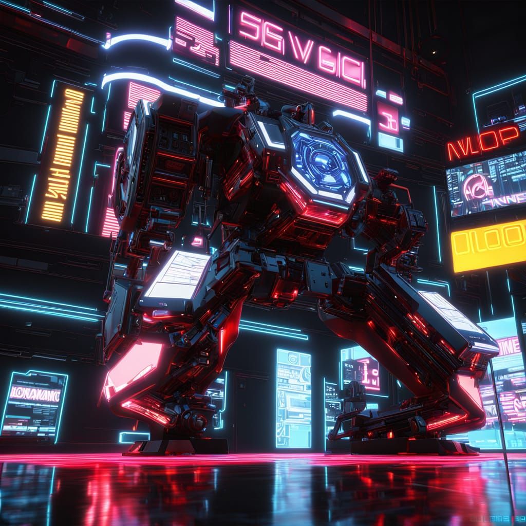 Cinematic Robot Pug in Futuristic Metallic Landscape