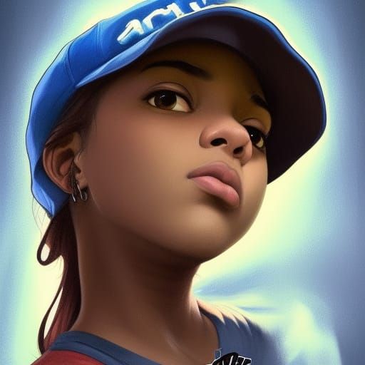 Beautiful Tomboy Portrait in Pixar Style