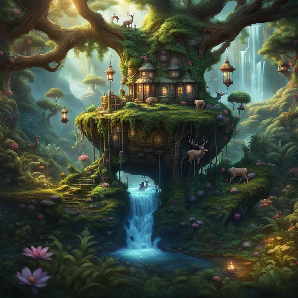 Enchanted Forest Teacup: A Matte Painting