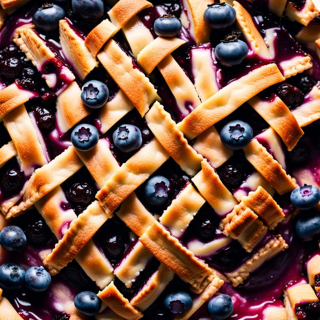 Award Winning Blueberry Pie Slice in Golden Light