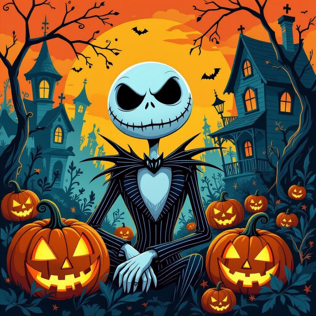 Hidden Jack Skellington in a Burtonesque Surreal World