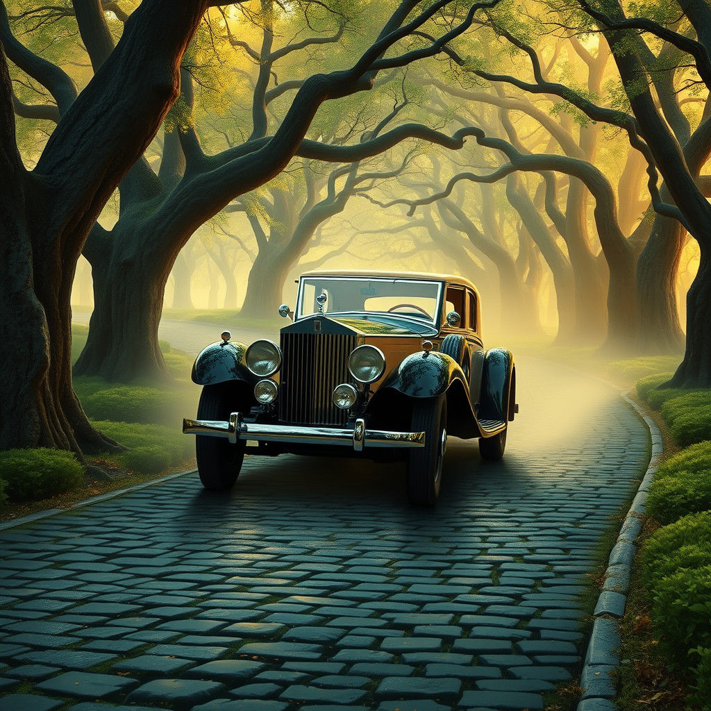 1930s Rolls Royce Phantom in Dreamlike Setting