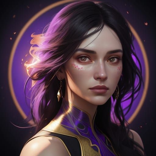 Surreal Woman Portrait with Candle in Digital Art Style