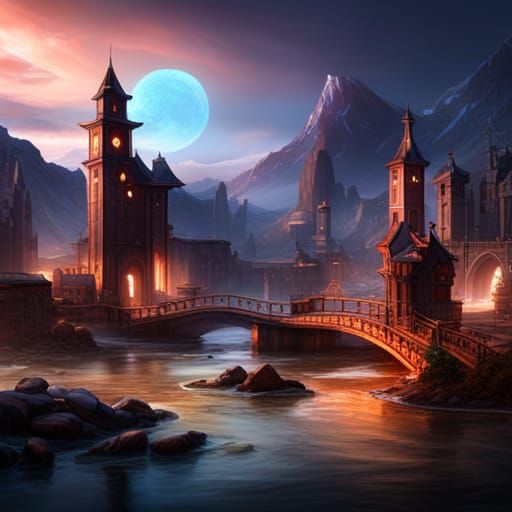 Abstract Circles in Detailed Matte Painting