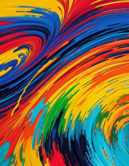 Vibrant Expressionist Masterpiece in Swirling Colors
