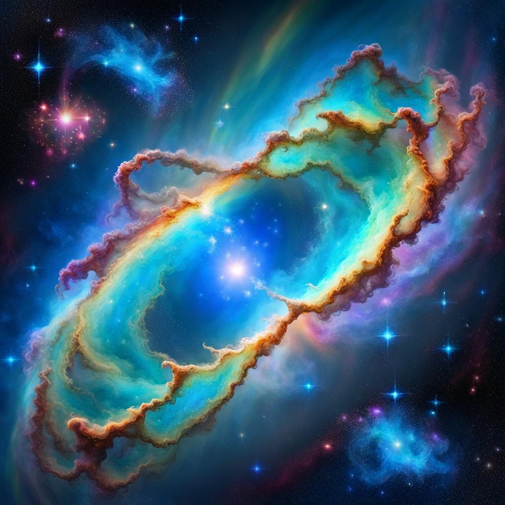 Rainbow Nebula in a Blue Galaxy