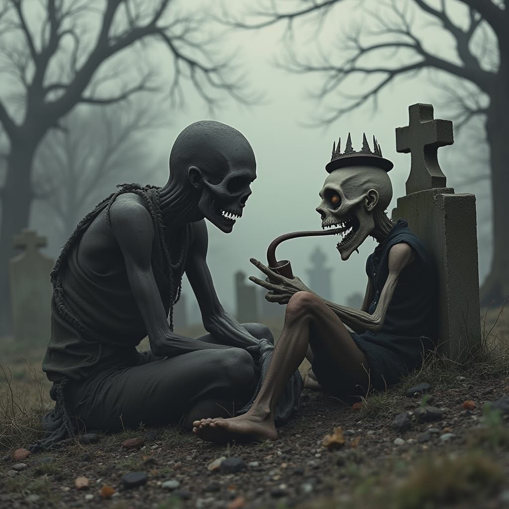 Graveyard Spectres: Ghostly Popeye in Abandoned Cemetery