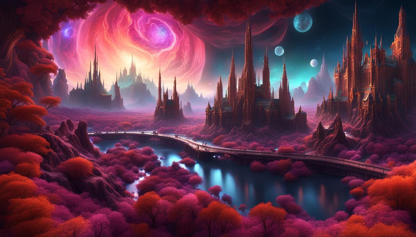 Intricate Fractal Space Design in Deep Color