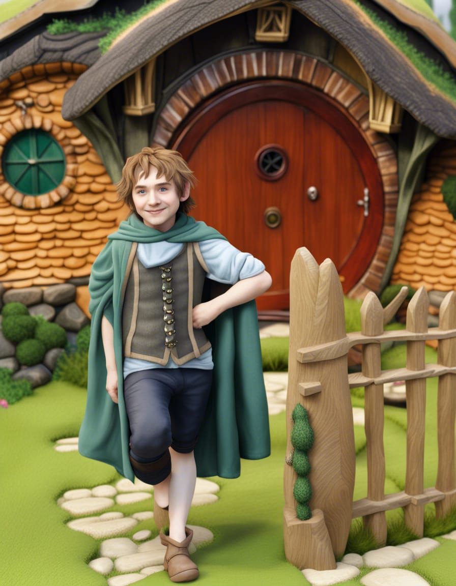 Detailed Hobbit House in Hyperrealistic Style