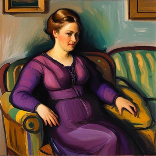 Woman in Purple: A Classical Portrait