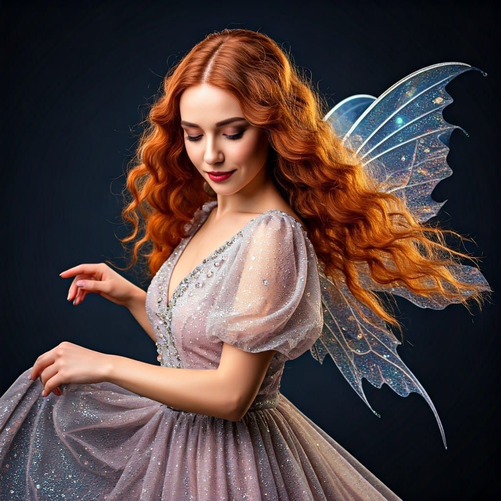 Ethereal Fairy Portrait in Iridescent Colors