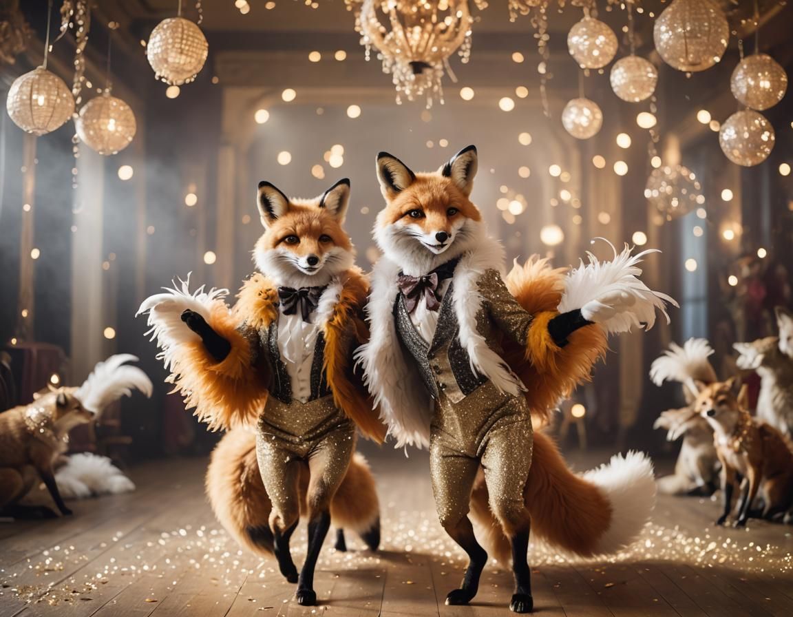 Anthropomorphic Fox Burlesque Dancer in Professional Photo