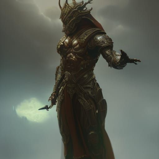 Dark Fantasy Warrior in Intricate Armor