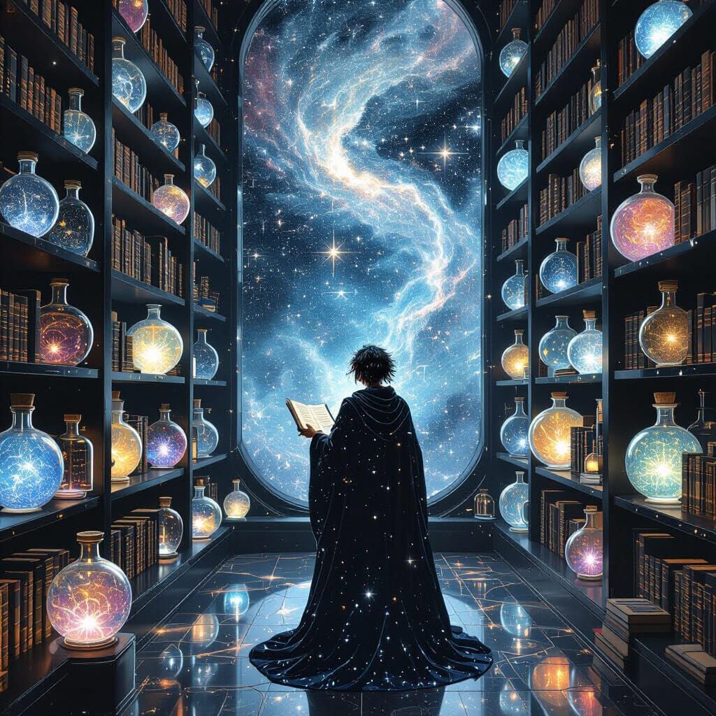 Cosmic Obsidian Library of Nebula Vials
