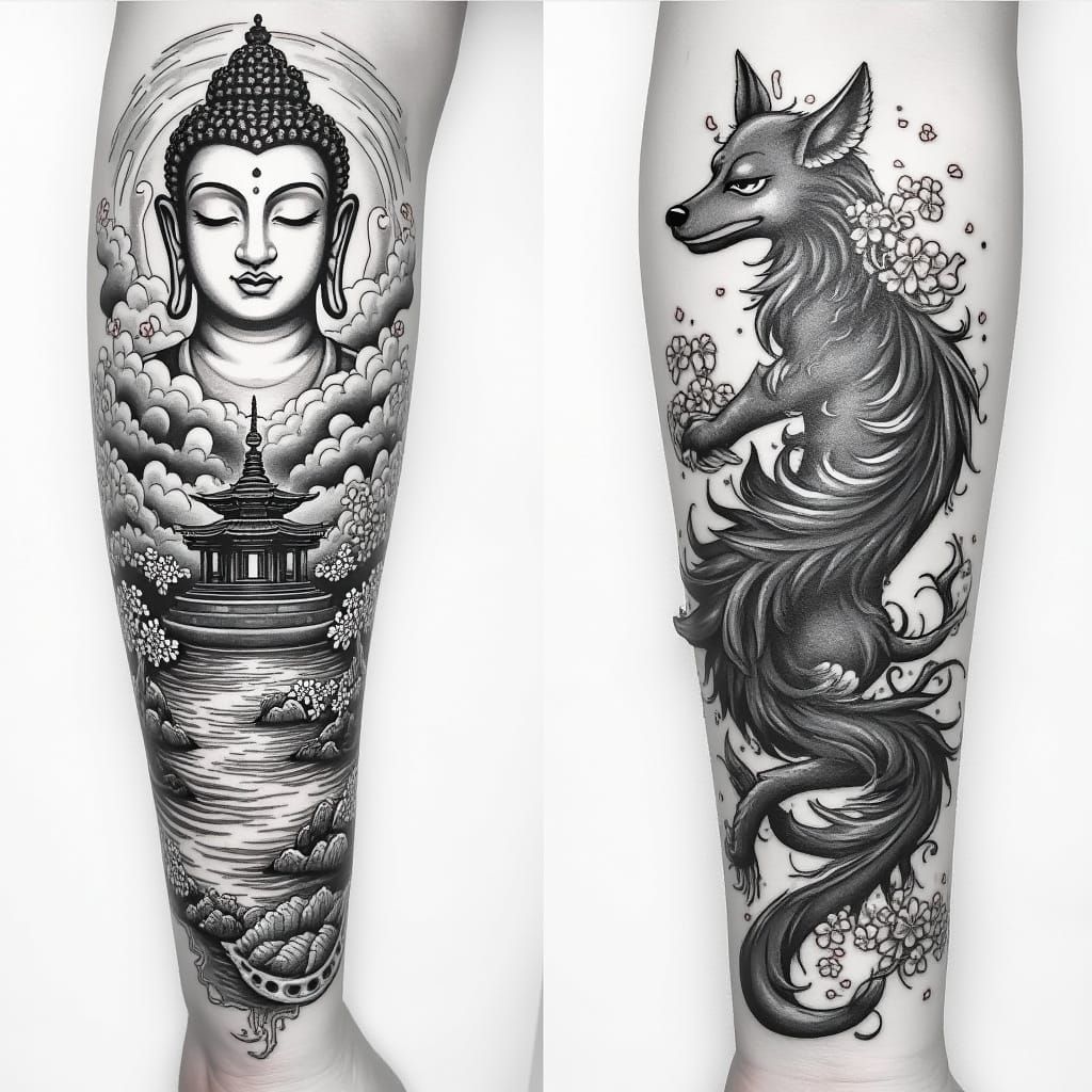 Enlightened Goddess with Mount Meru and Cherry Blossoms in B...