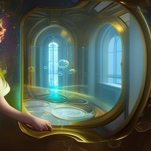 Bubbles and Glass Mirrors in Detailed Matte Painting