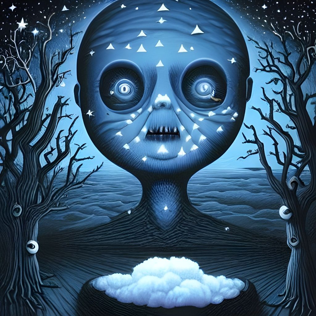 Surreal Night Sky of Stars and Galaxies