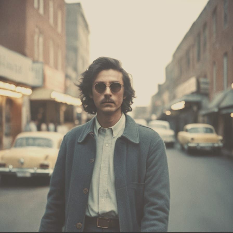 Nostalgic Old Film Photo with Grainy Texture