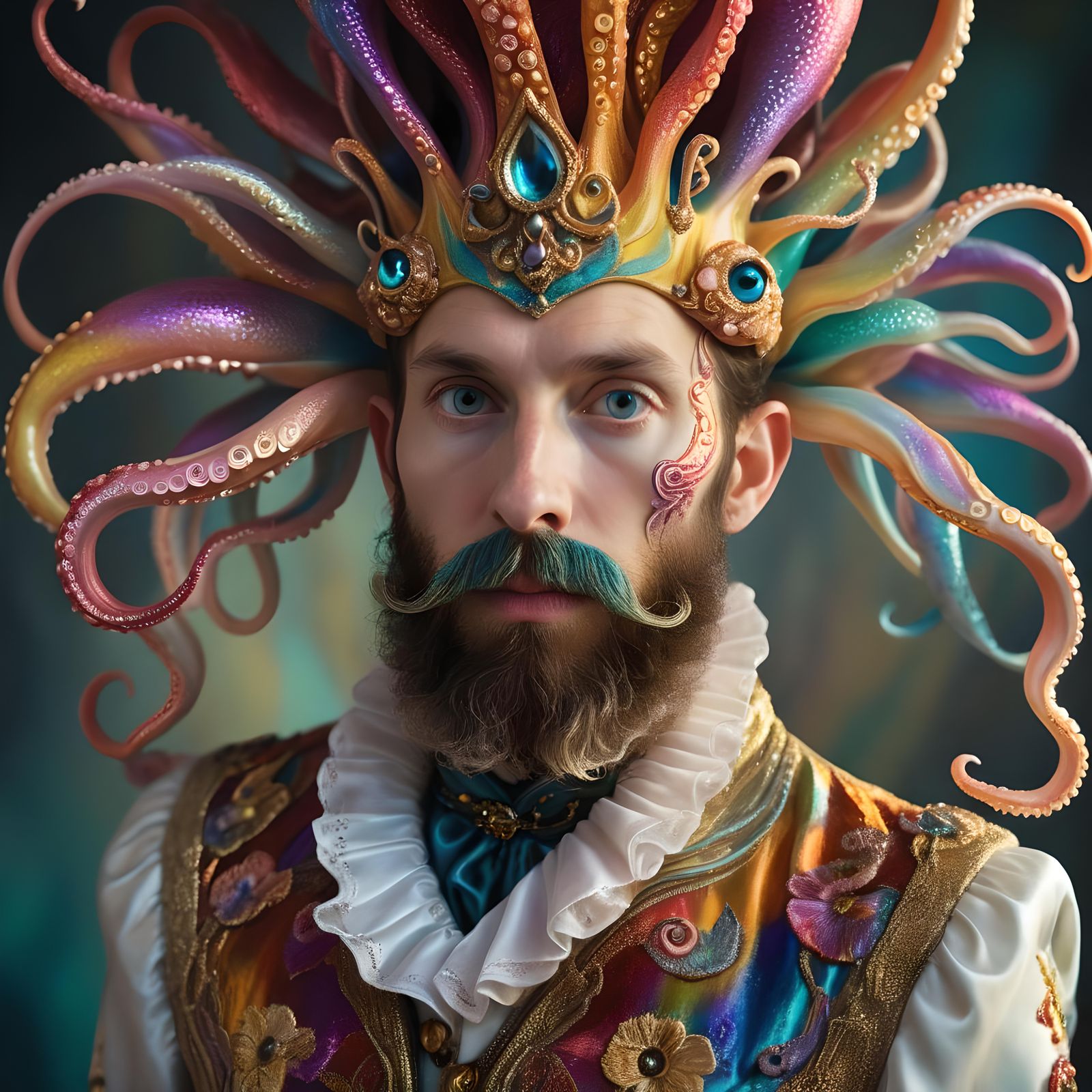 Man with Squid Beard, Outlandish Costume