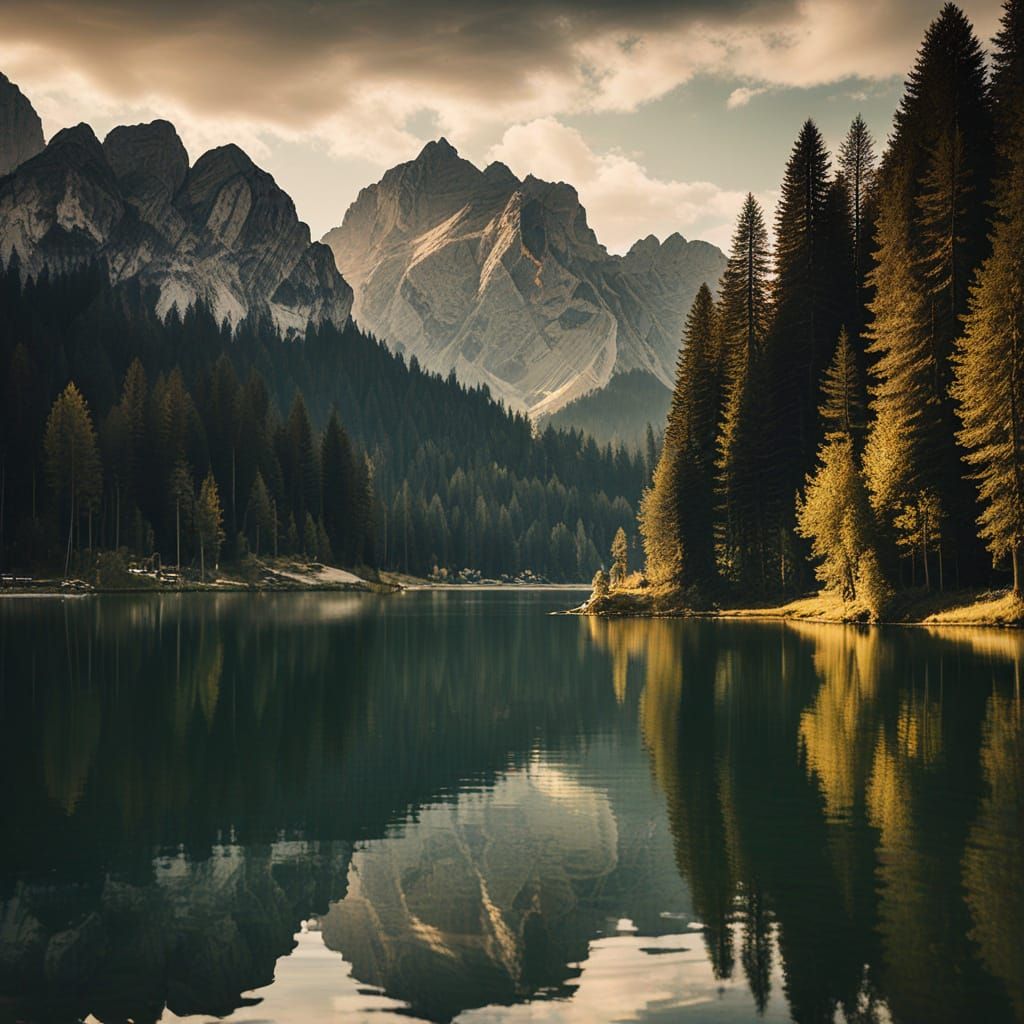 Sport Fishing at Antorno Lake, Dolomites