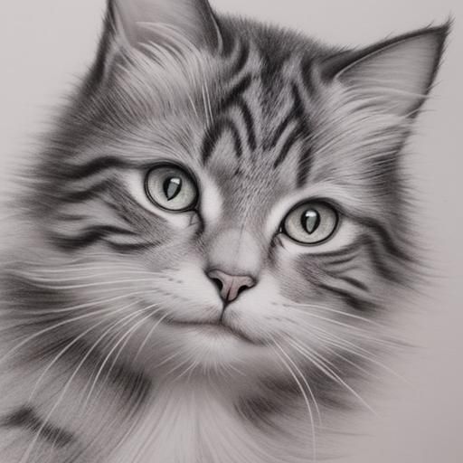 Delicate Drawing of a Cat