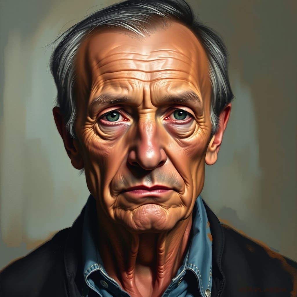 Hyper-Realistic Portrait Painting of a Human in Bold Figurat...
