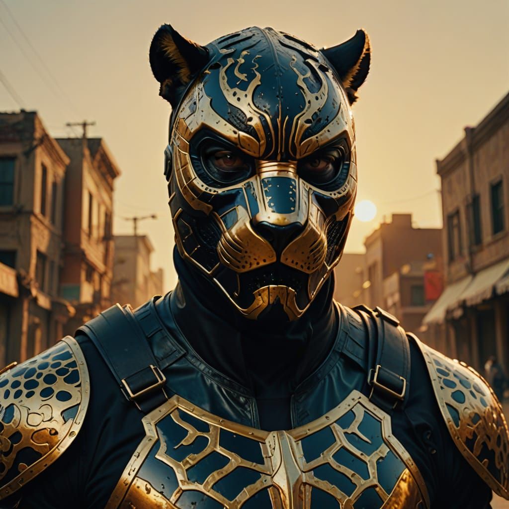 Panther Assassin: Hyperrealistic Portrait in Oil Painting St...