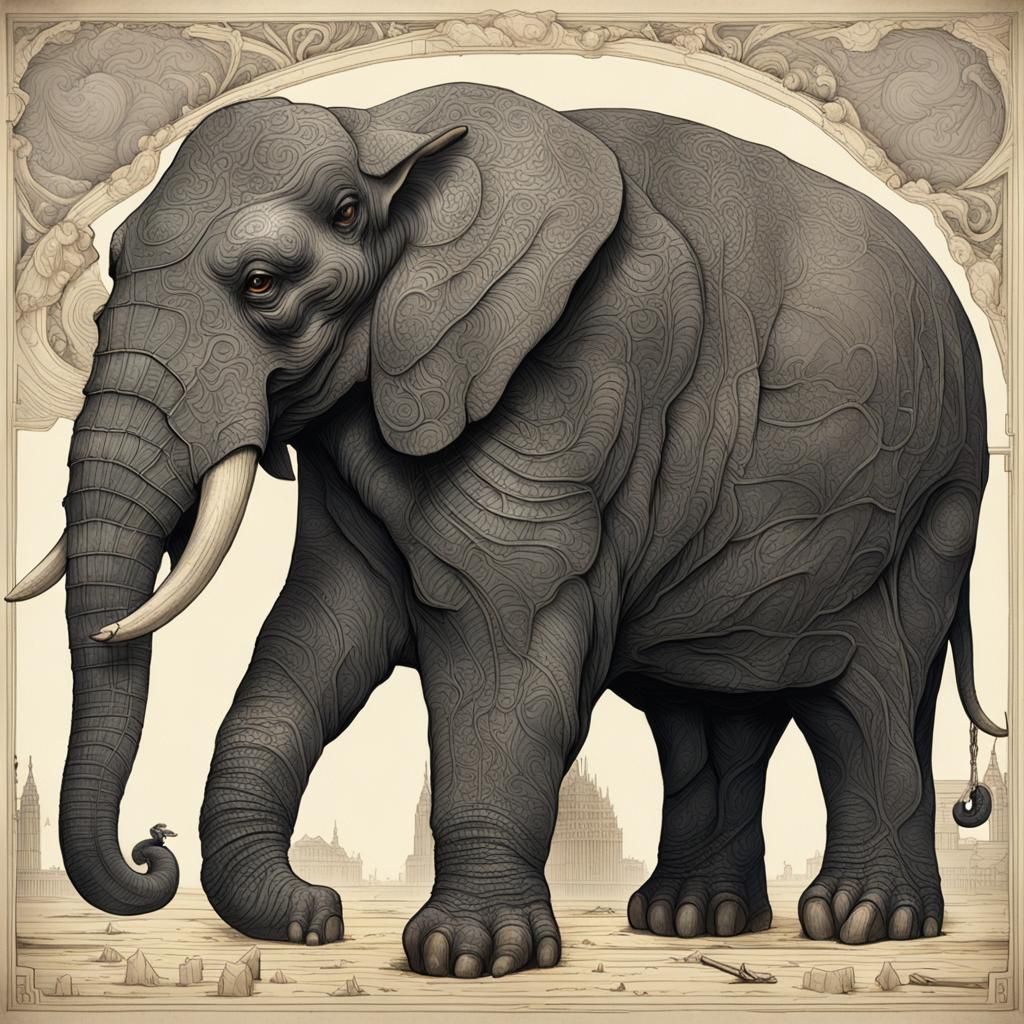 Titanic Herculephant: Cyberpunk Elephant-Titan Hybrid