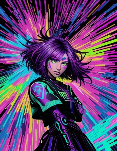 Vibrant Pixel Art Scene in Fauvist Style