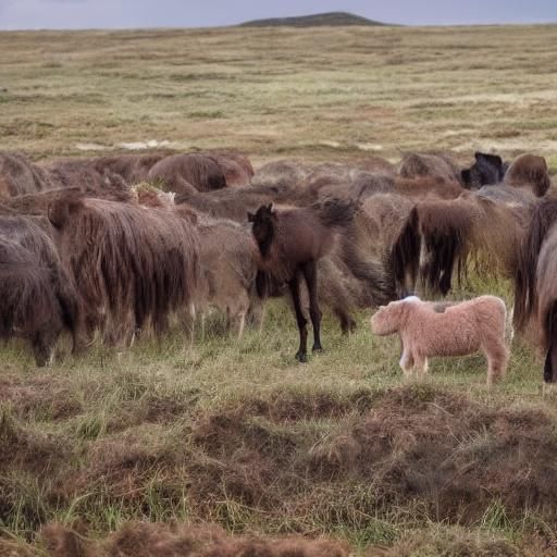 a tiny pony resting on a heap of ponies
