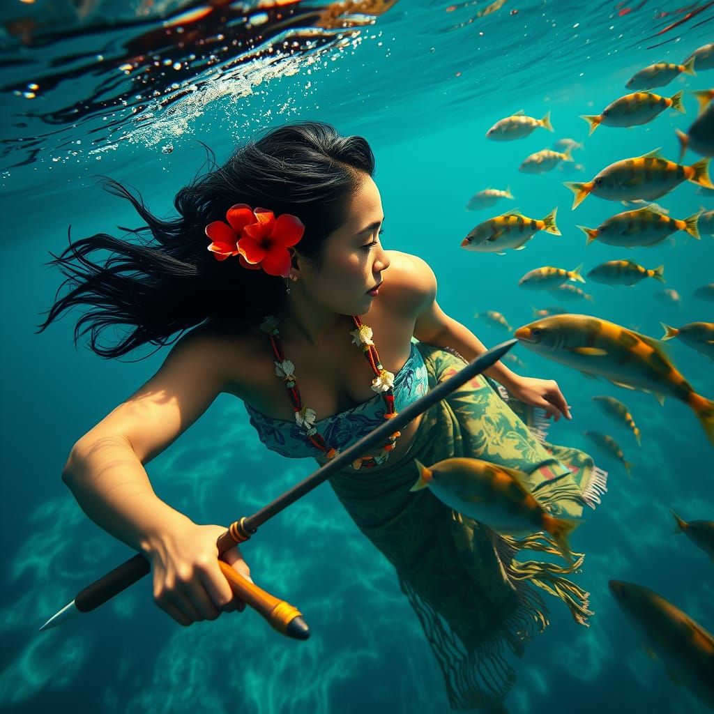 A Hawaiian Fisherwoman