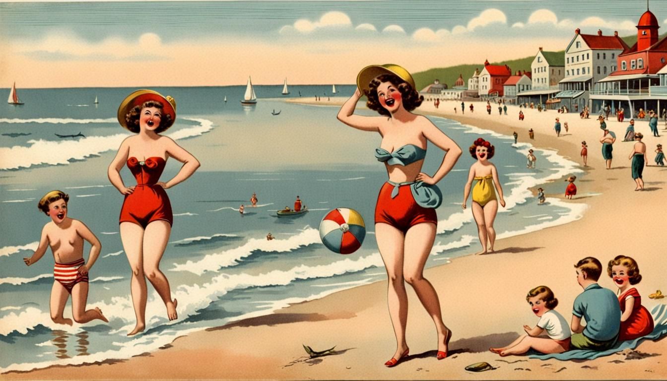Funny Vintage Seaside Postcard