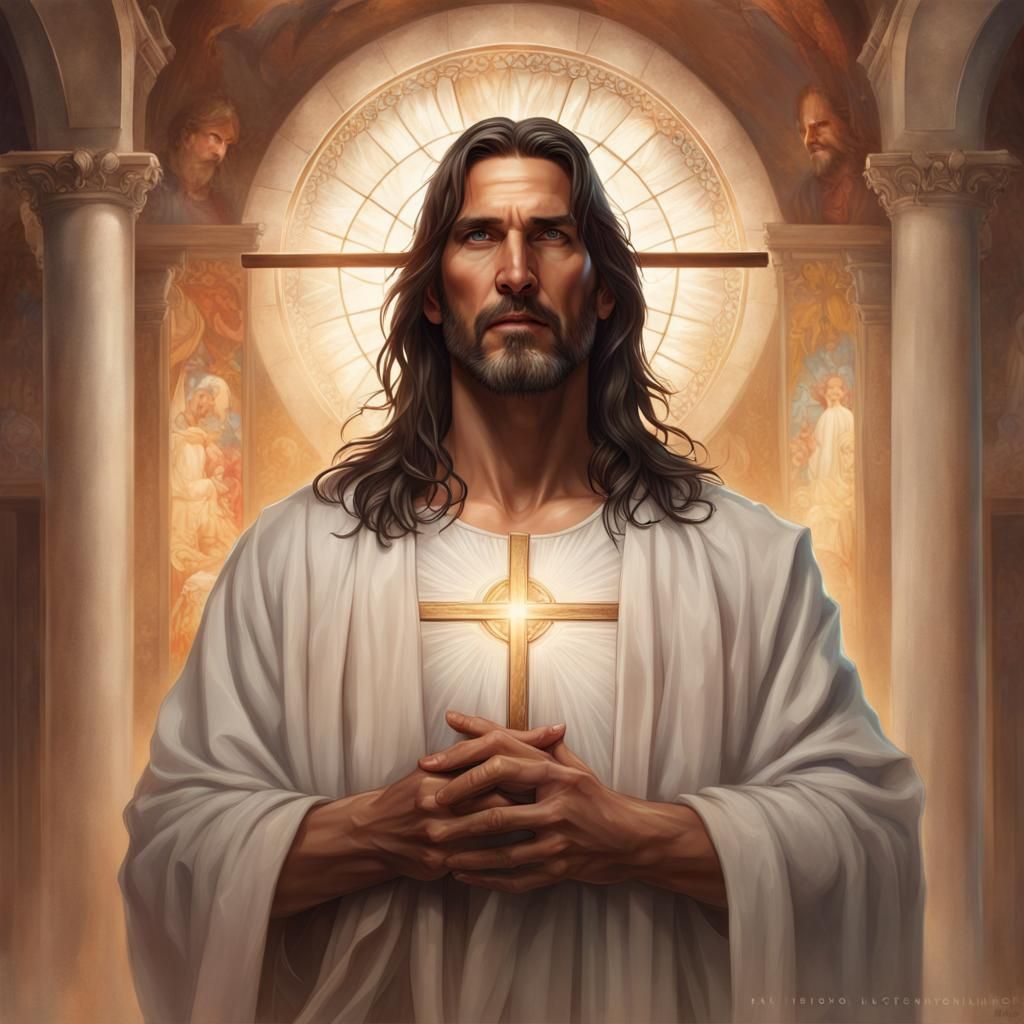 Jesus Christ Portrait in Hyperdetailed Digital Art