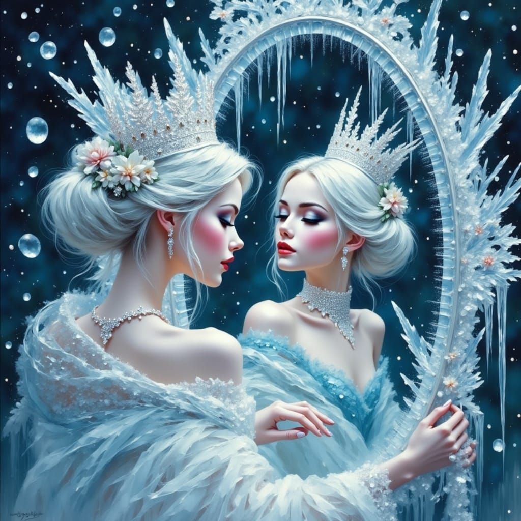 Snow Queen Reflected: Icy Beauty in a Mirror