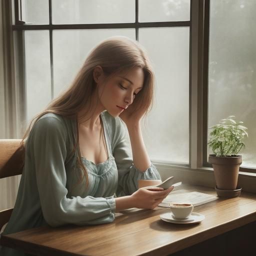 Mermaid Sipping Coffee: Whimsical Concept Art