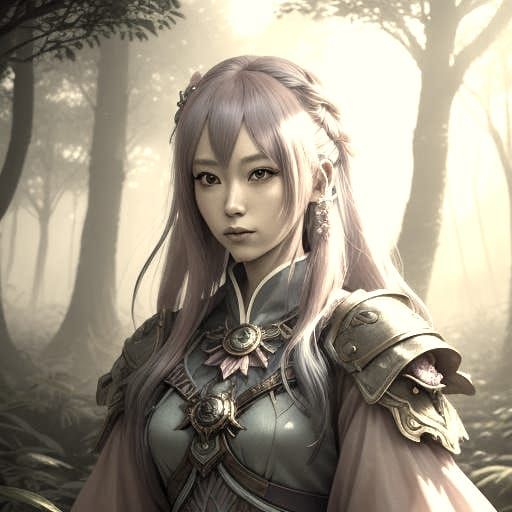 Anime Girl with Pink and Blue Hair