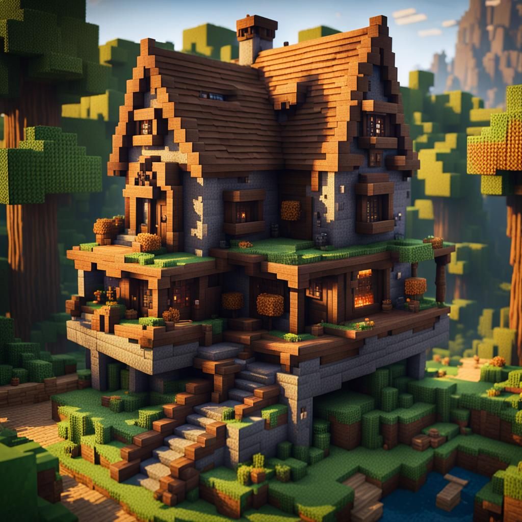 Detailed Minecraft Poor House Concept Art