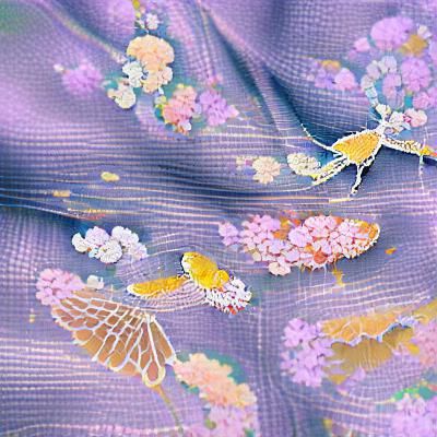 Colorful Kimono Pattern with Goldfish and Cranes