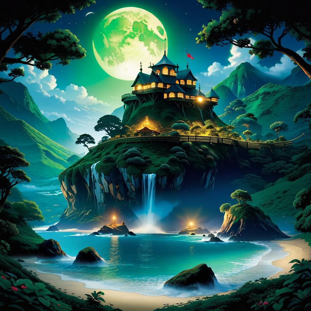 AI Vision of Neverland: A Magical Landscape